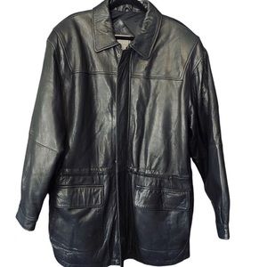 Mens Vintage Black Leather Coat